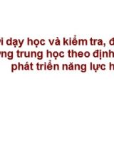 Bài giảng Đổi mới dạy học và kiểm tra, đánh giá ở trường trung học theo định hướng phát triển năng lực học sinh